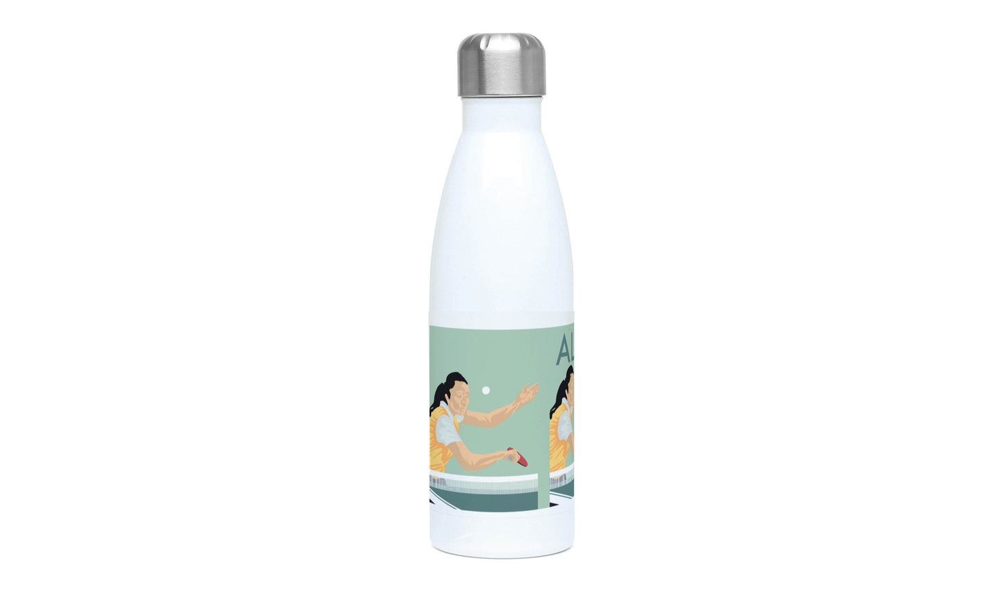 Ping Pong insulated bottle "The table tennis player" - customizable