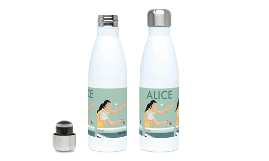 Ping Pong insulated bottle "The table tennis player" - customizable