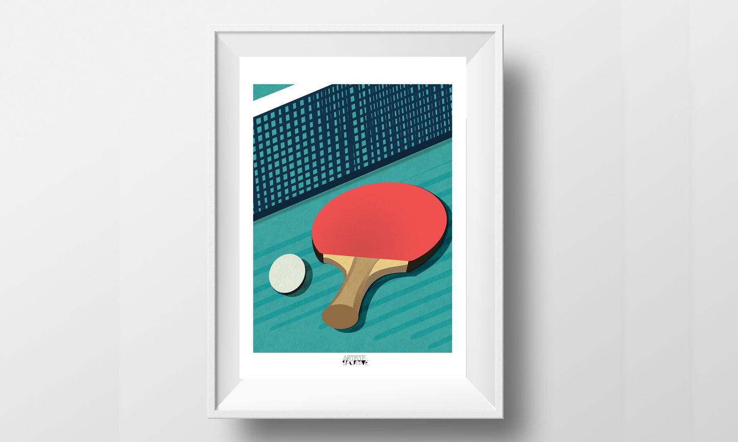 Ping Pong poster "The table tennis racket"