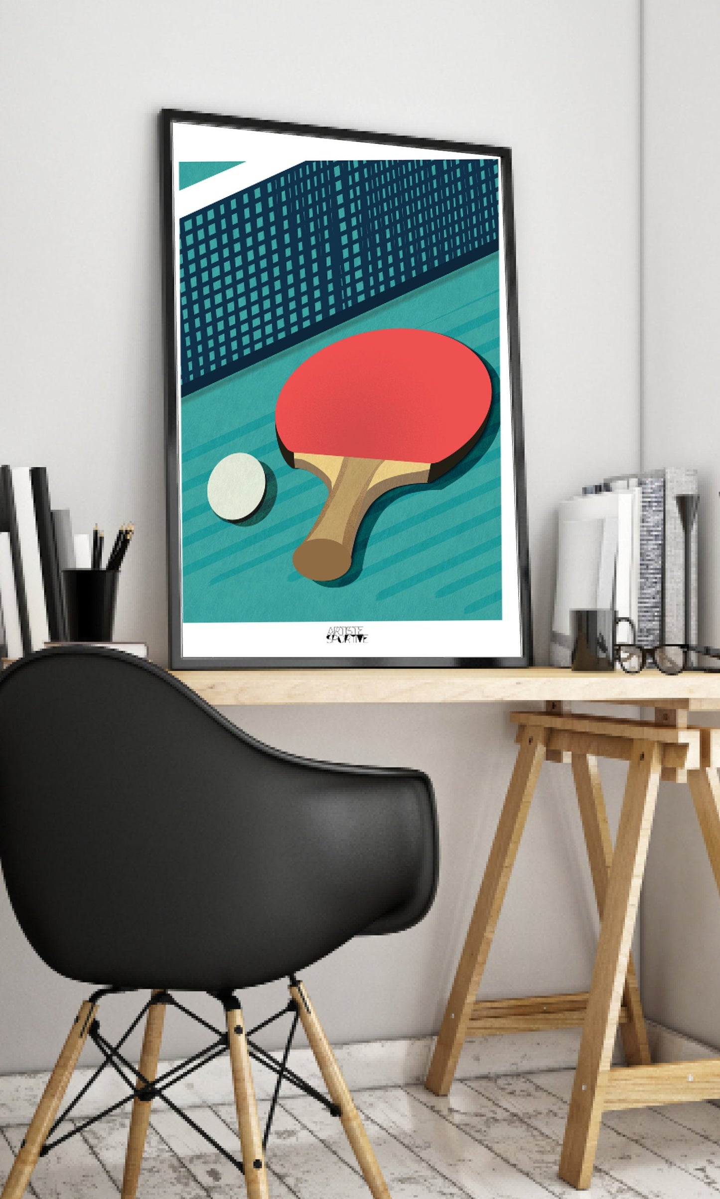 Ping Pong poster "The table tennis racket"