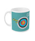 Tasse ou mug tir à l'arc "' La cible bleue" - personnalisable