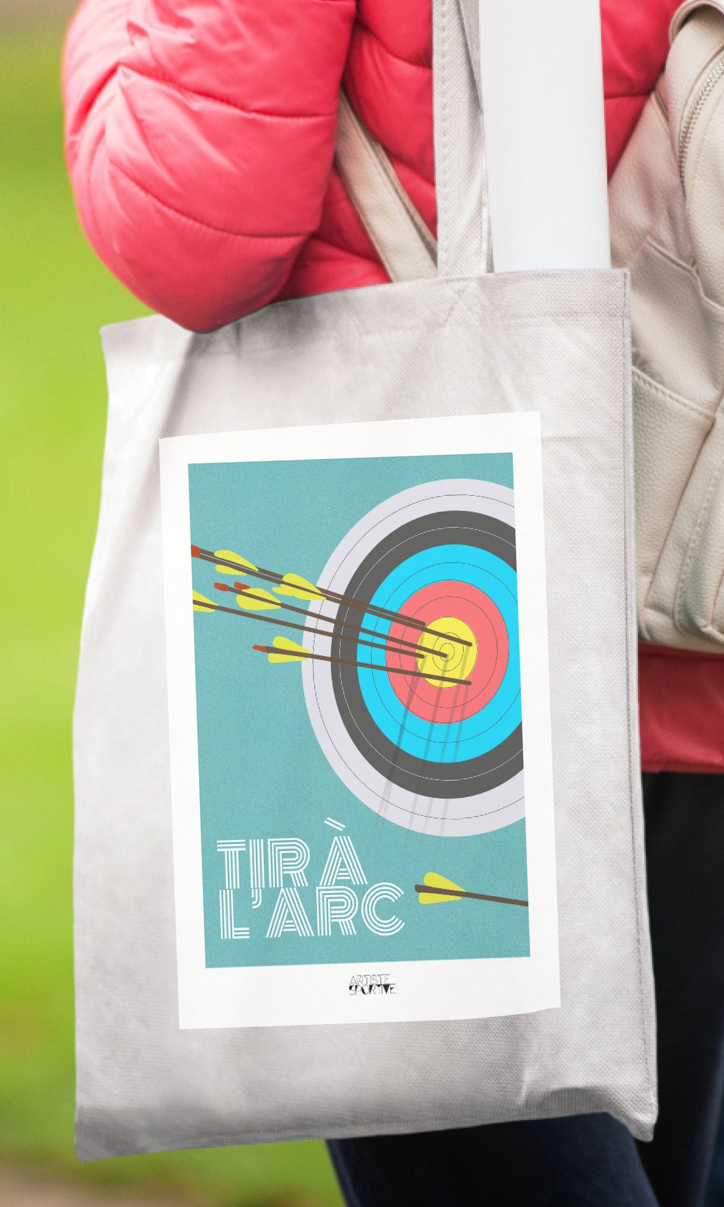 Tote bag or archery bag "The blue target"