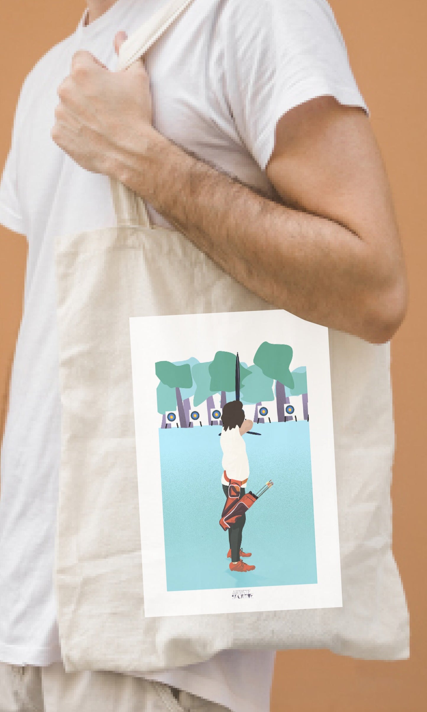 Tote bag ou sac de tir à l'arc "'L'archère " - personnalisable