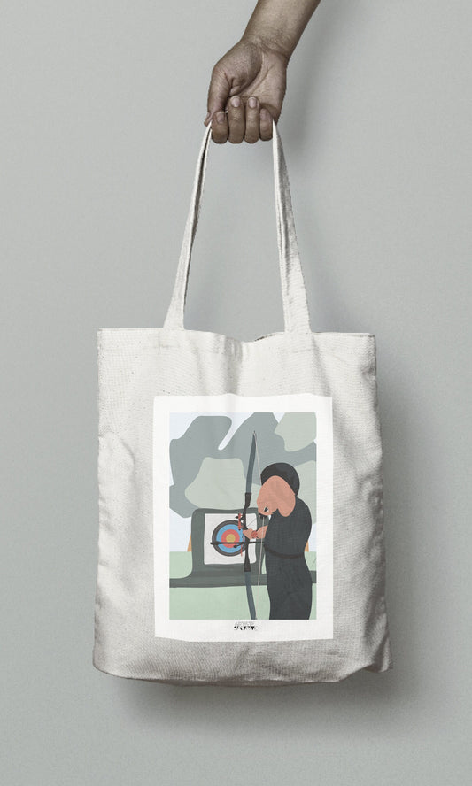 Tote bag or archery bag "'The archer"