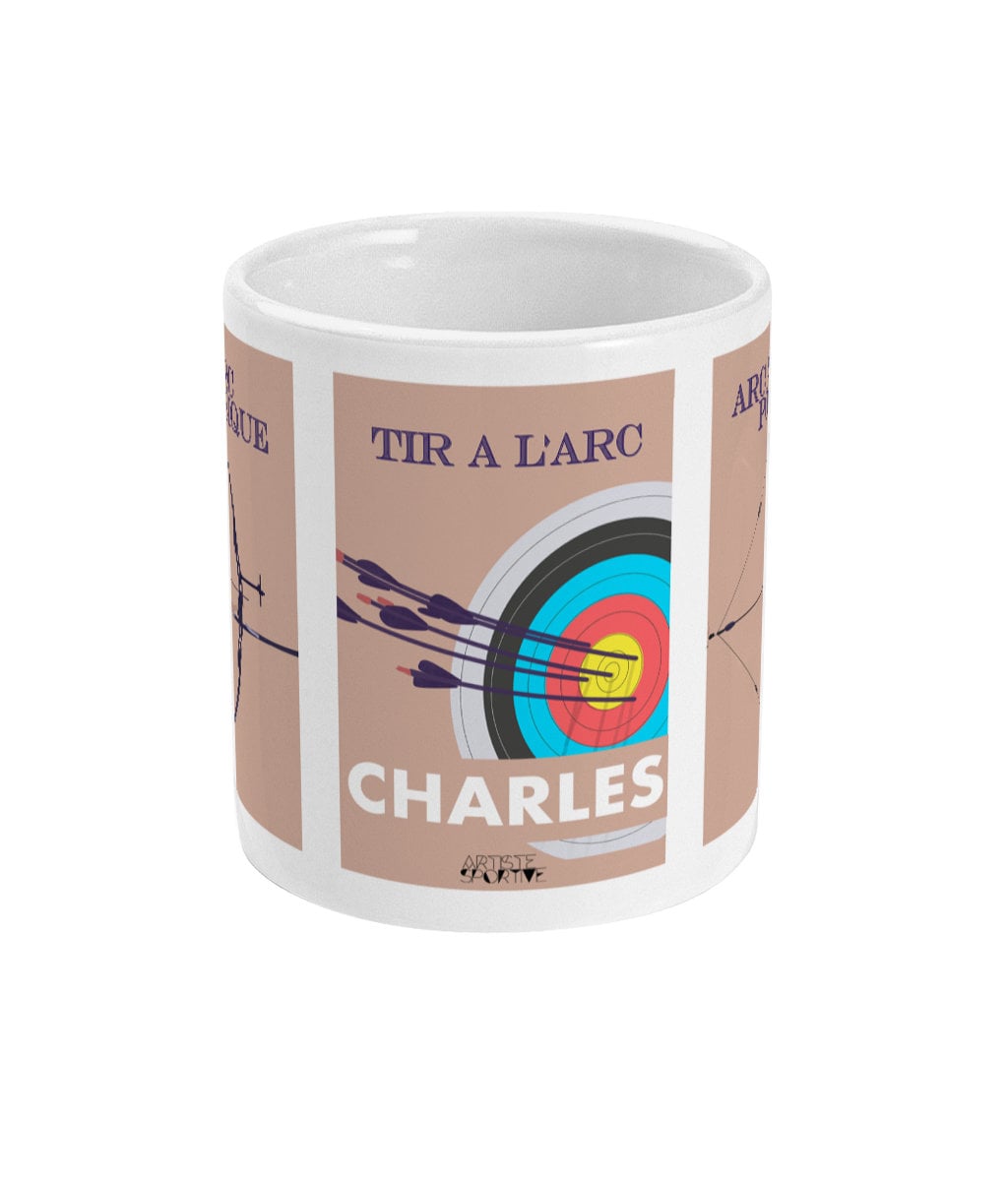 Tasse ou mug tir à l'arc "La cible, le classique et l'arc à poulie" - personnalisable