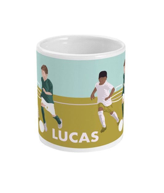 Tasse ou mug football "Les deux footballeurs" - personnalisable