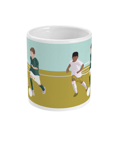 Fußballtasse oder Tasse „Die zwei Fußballer“ – personalisierbar