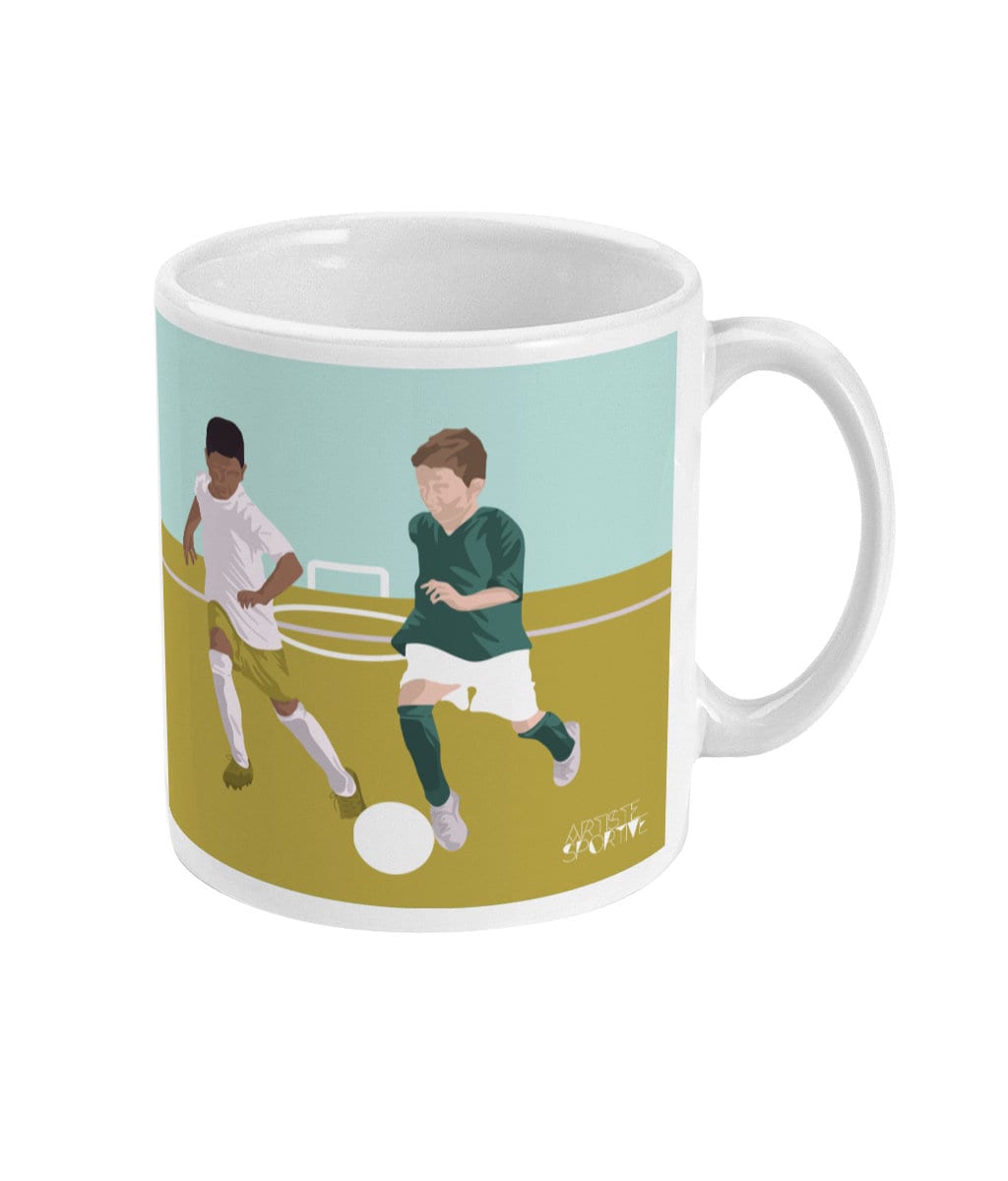 Fußballtasse oder Tasse „Die zwei Fußballer“ – personalisierbar