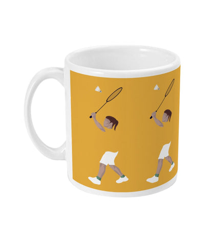 Tasse ou mug "Joueuse de badminton" - personnalisable