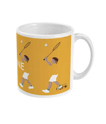 Tasse ou mug "Joueuse de badminton" - personnalisable