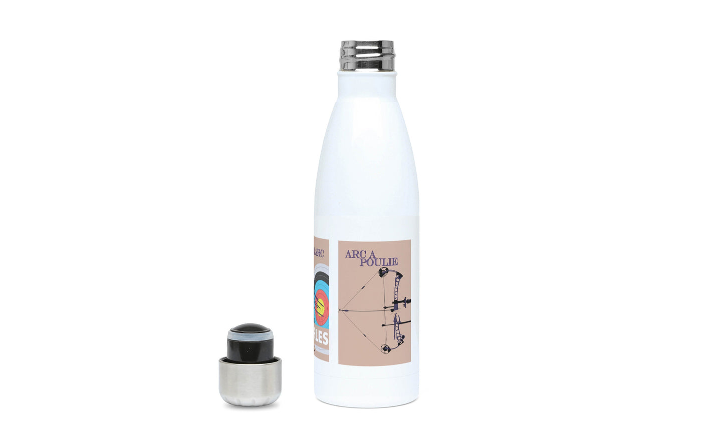 Isolierte Bogenschießen-Flasche „Das Ziel, der Recurve- und der Compoundbogen“ – individuell anpassbar