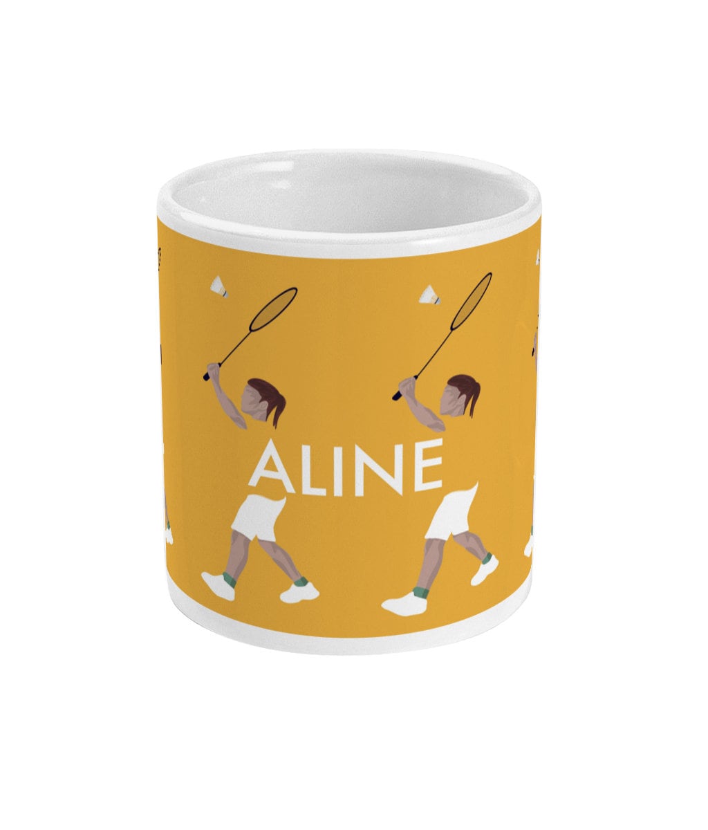 Tasse ou mug "Joueuse de badminton" - personnalisable