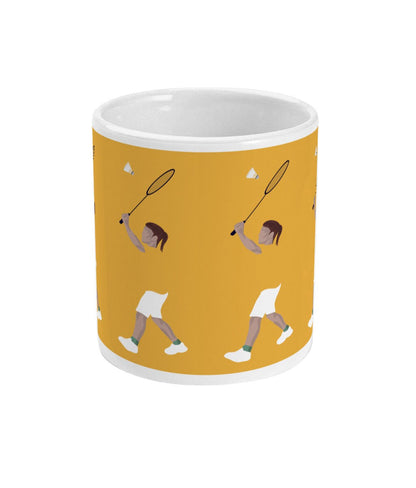 Tasse ou mug "Joueuse de badminton" - personnalisable