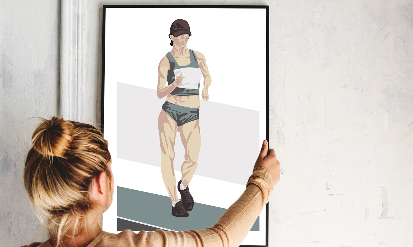 Leichtathletik-Plakat „Frau beim Gehen“
