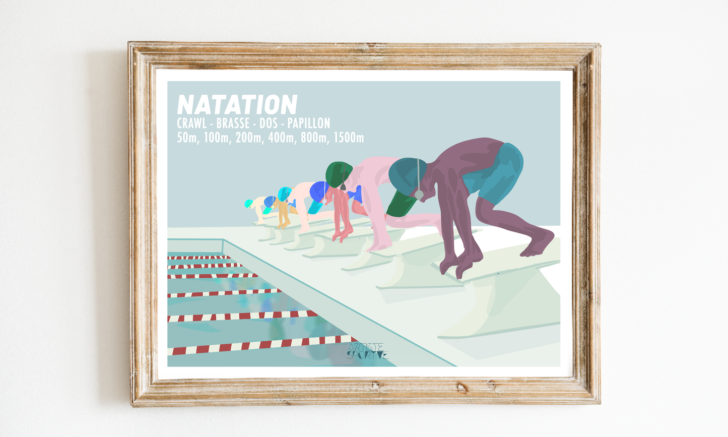 Affiche Natation "Le départ des garçons"