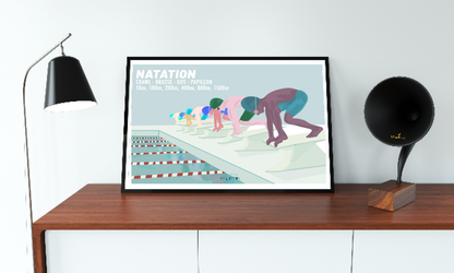 Affiche Natation "Le départ des garçons"