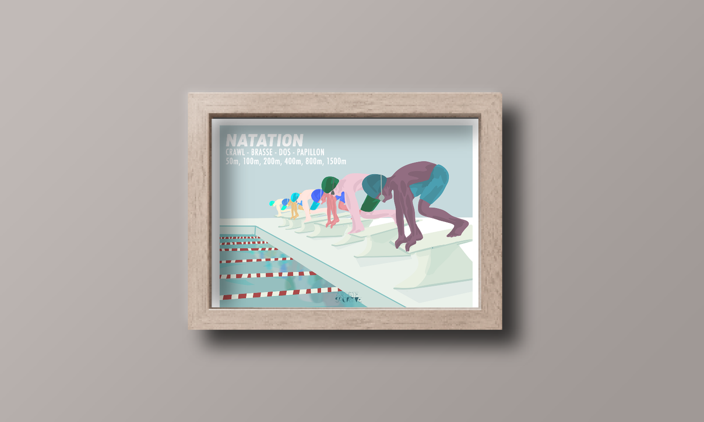 Affiche Natation "Le départ des garçons"