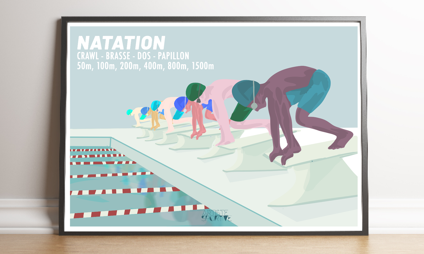 Affiche Natation "Le départ des garçons"