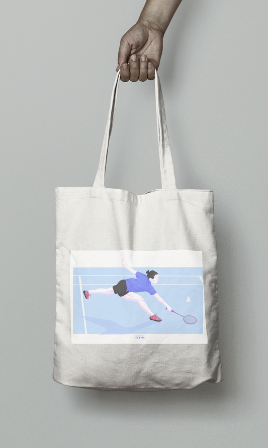 Tote bag ou sac "Joueuse de badminton "