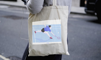 Tote bag or bag "Badminton player"