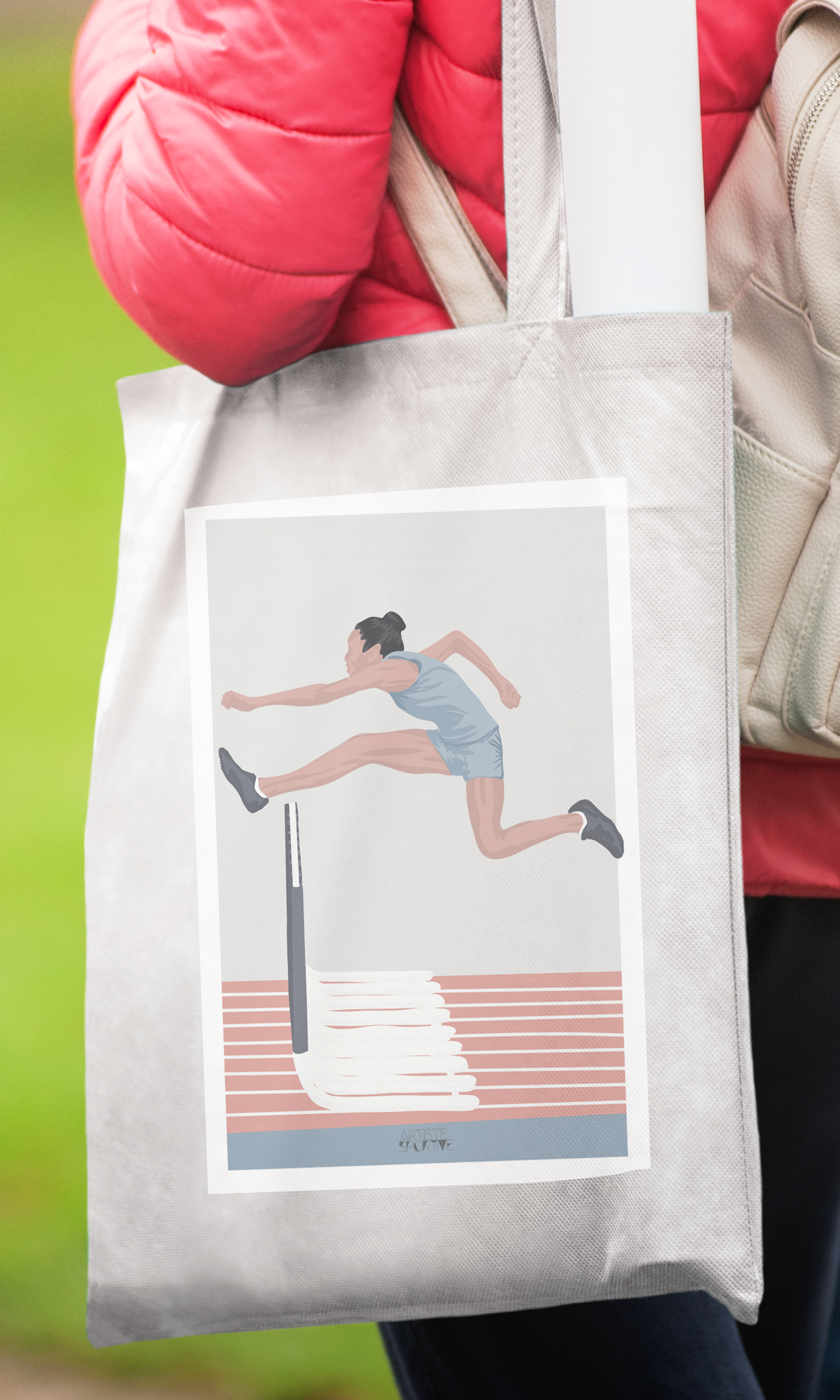 Tote bag or athletic bag "women's hurdle jump"