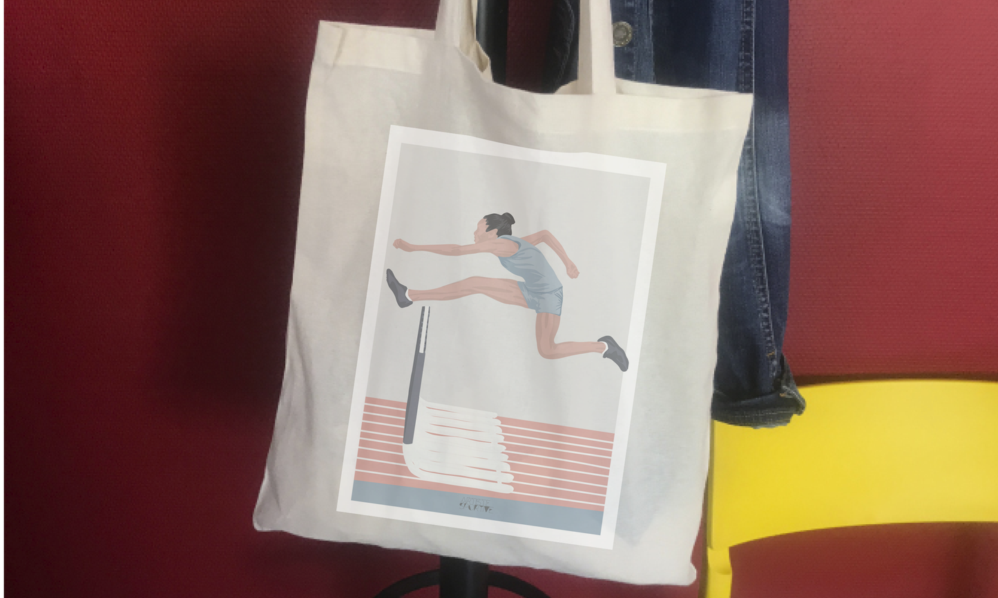 Tote bag or athletic bag "women's hurdle jump"