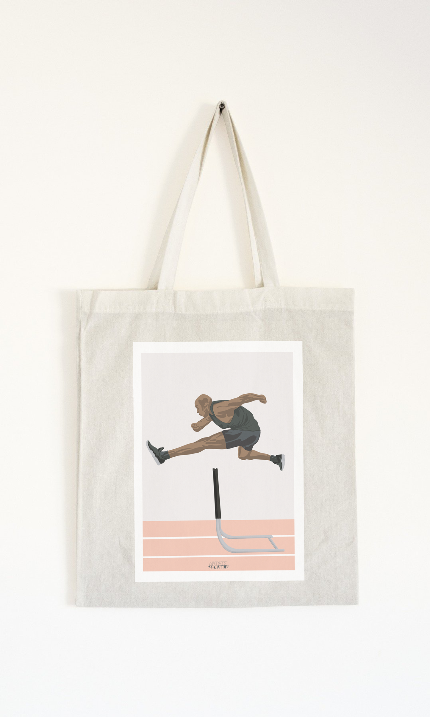 Tote bag or athletic bag "men's hurdle jump"
