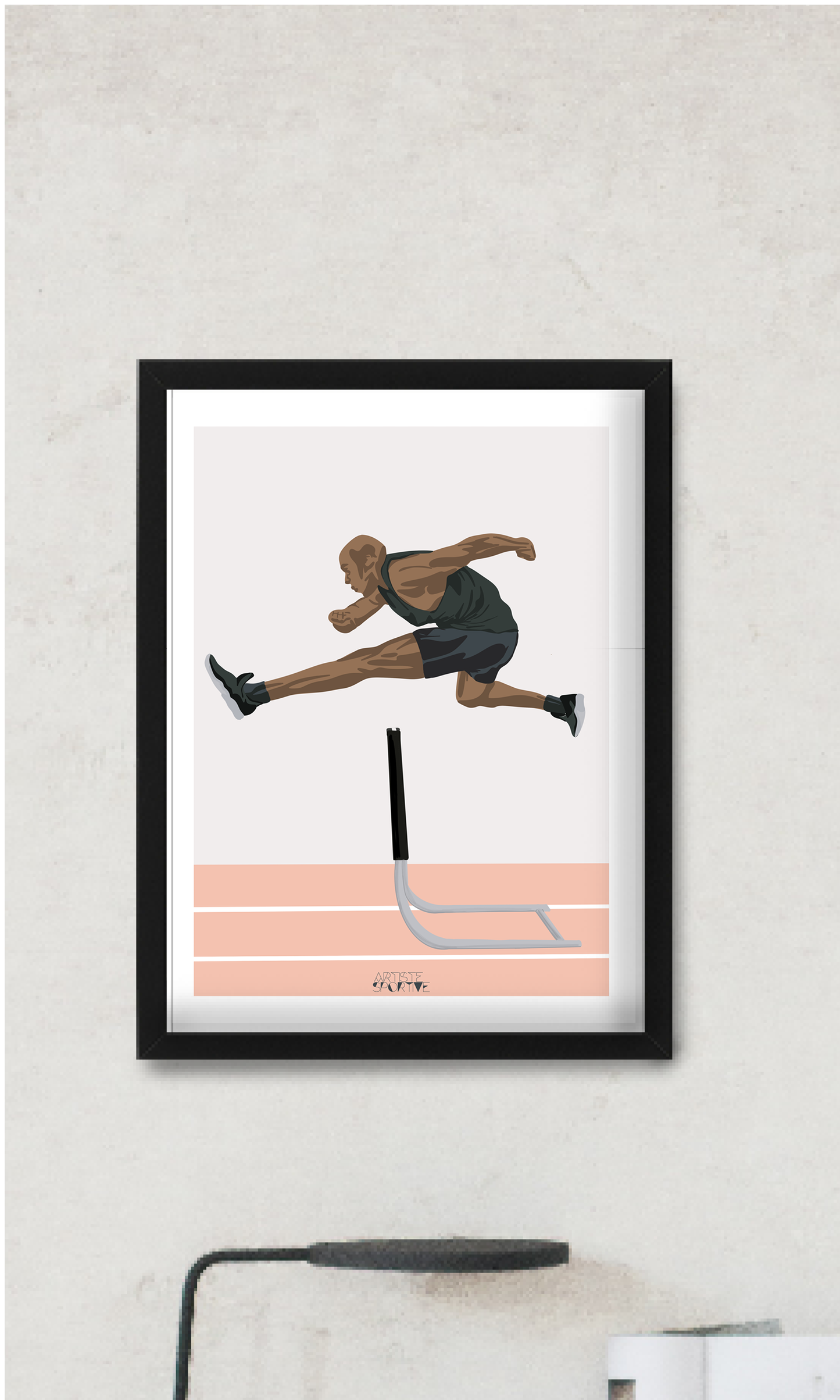 Leichtathletik-Plakat „Hürdensprung der Männer“