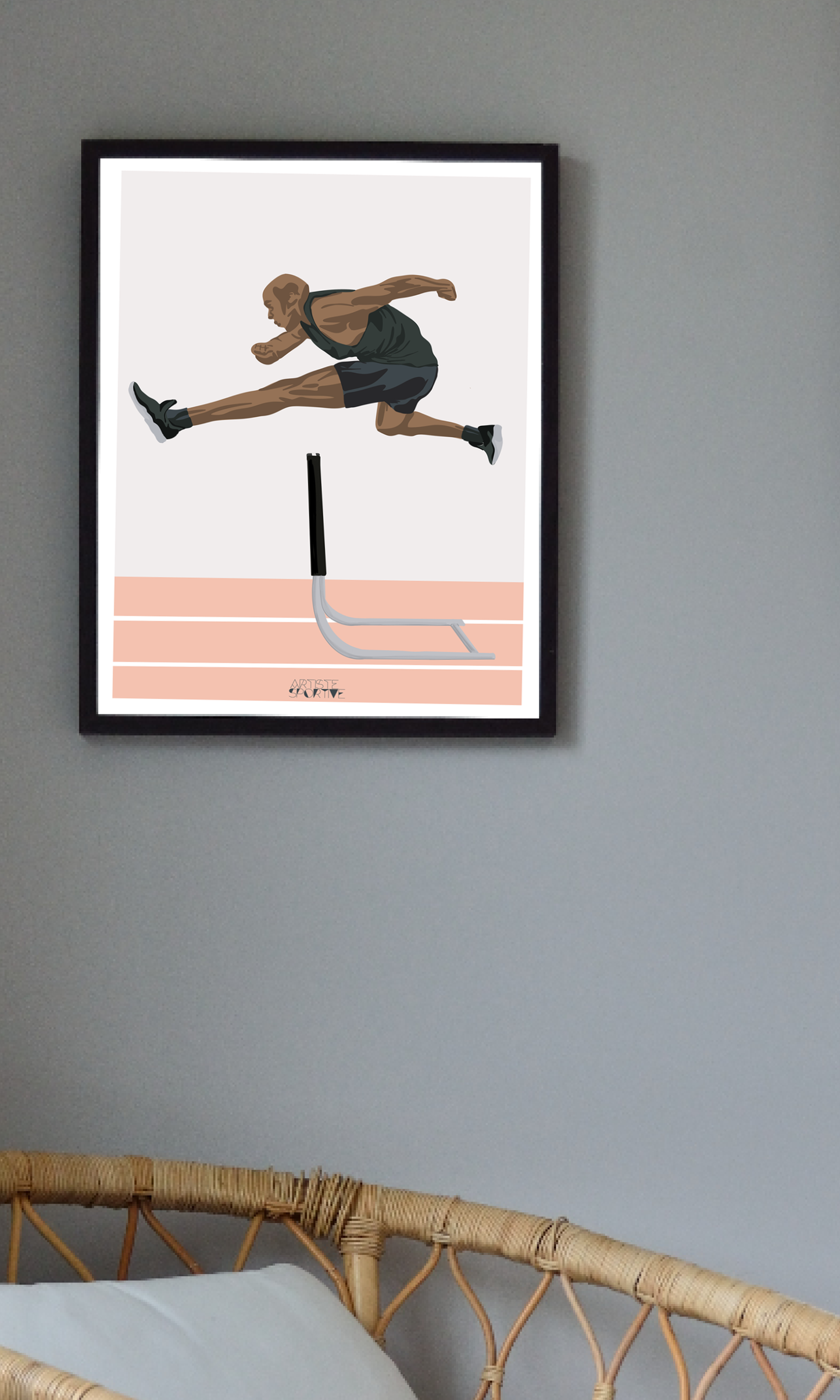Affiche athlétisme "Saut haie homme"