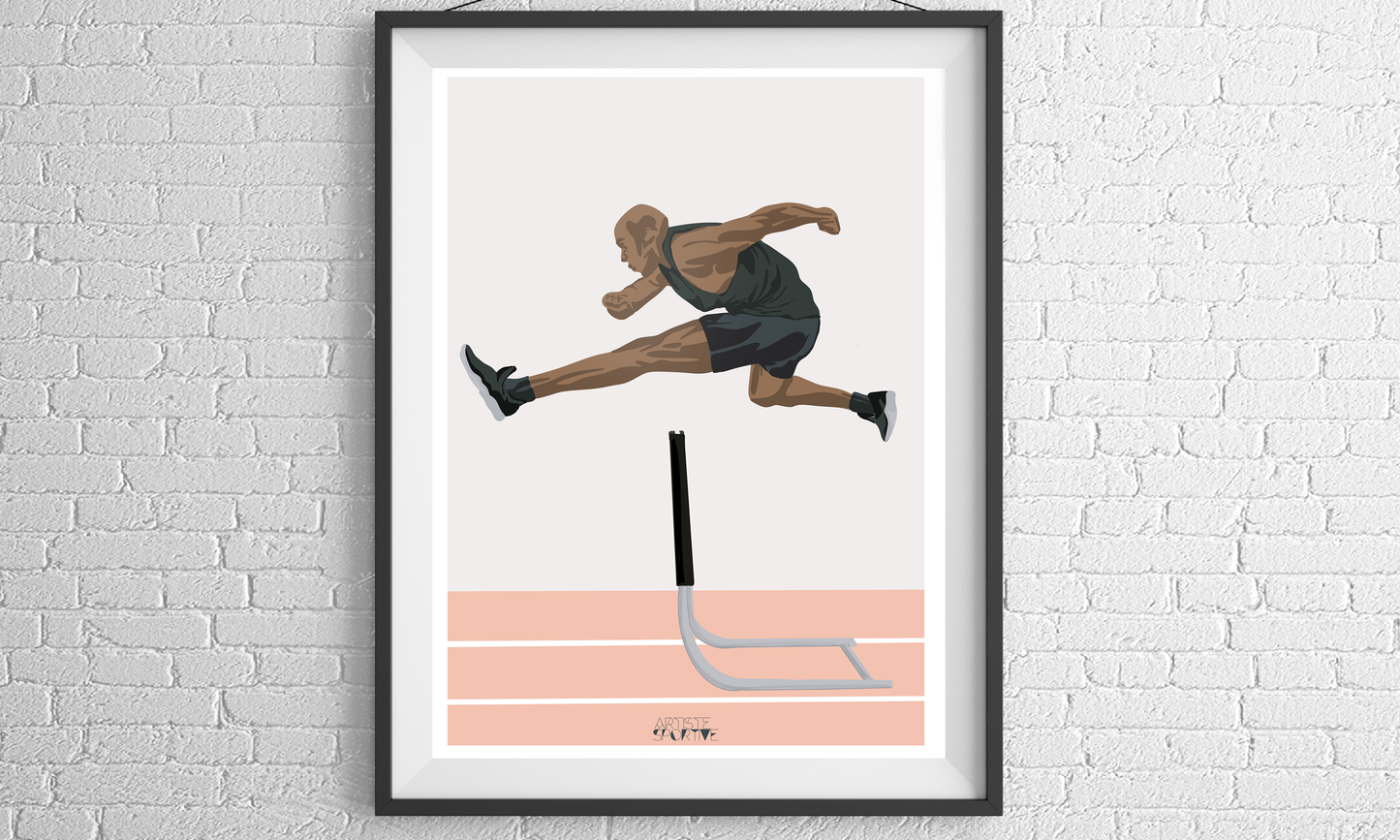 Affiche athlétisme "Saut haie homme"