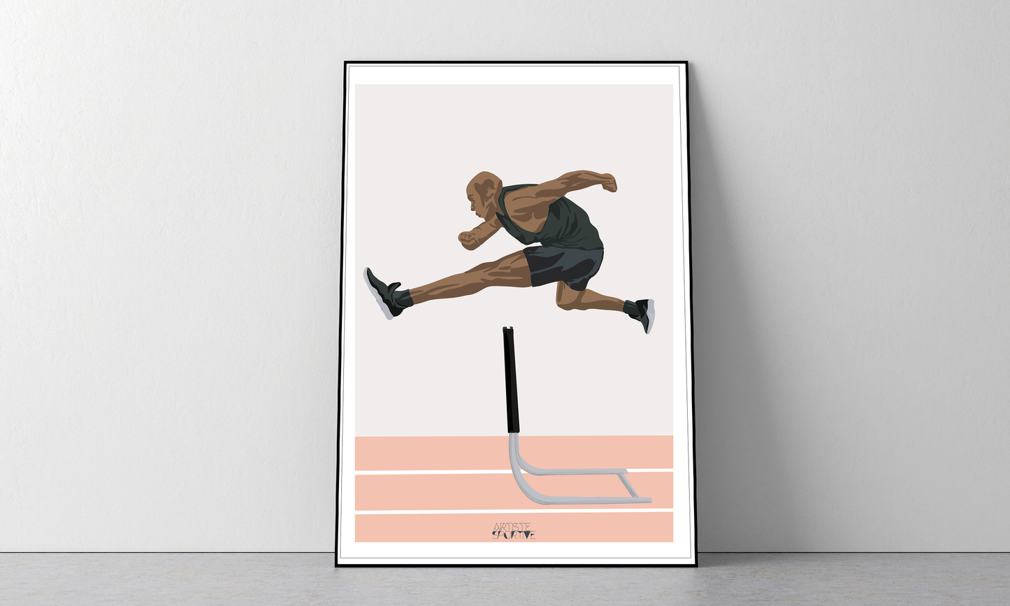 Athletics poster "Men's hurdle jump"