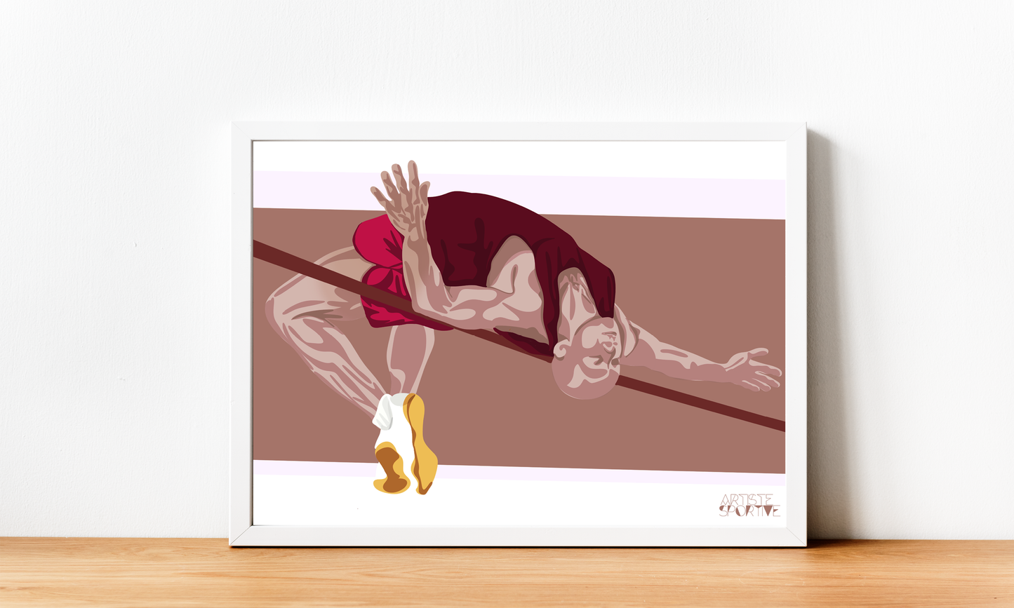 Leichtathletik-Plakat „Hochsprung der Männer“