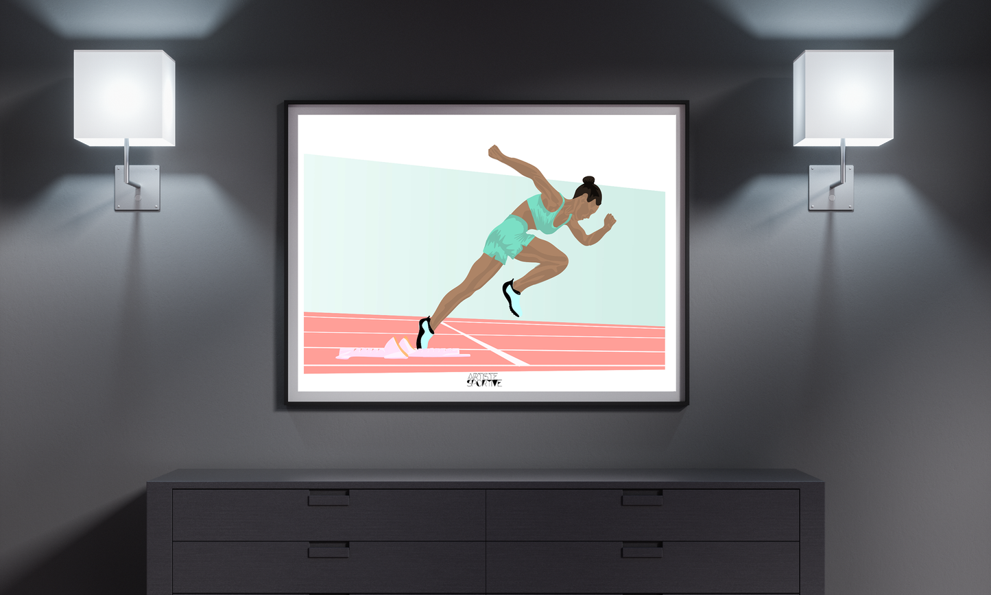 Affiche athlétisme "Sprint femme"