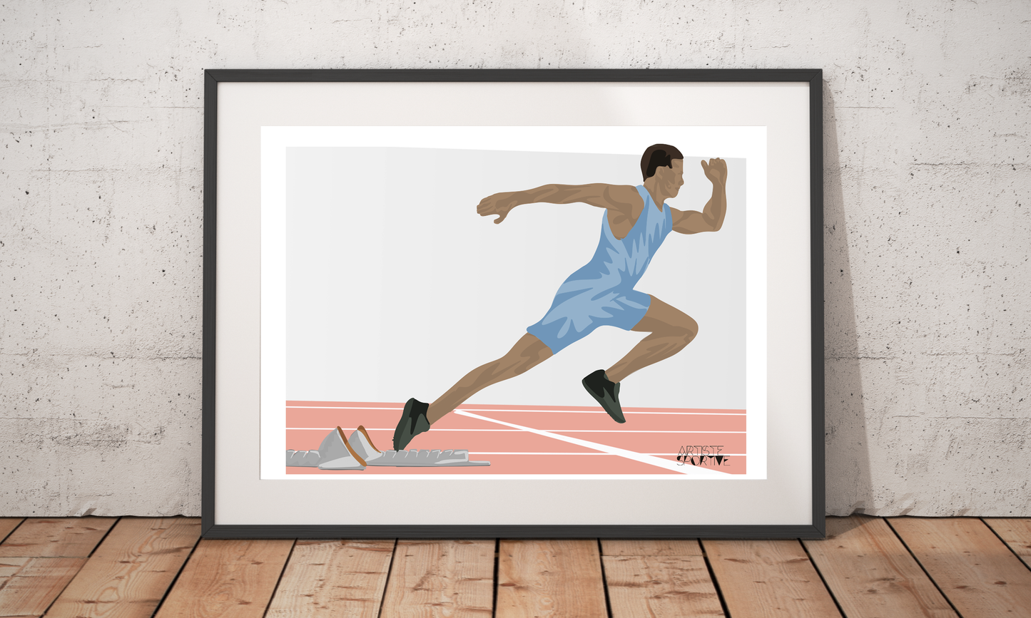 Affiche athlétisme "Sprint homme"