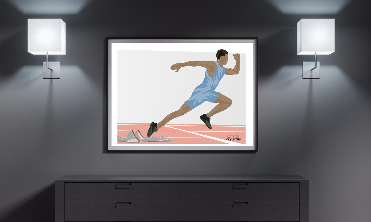 Affiche athlétisme "Sprint homme"