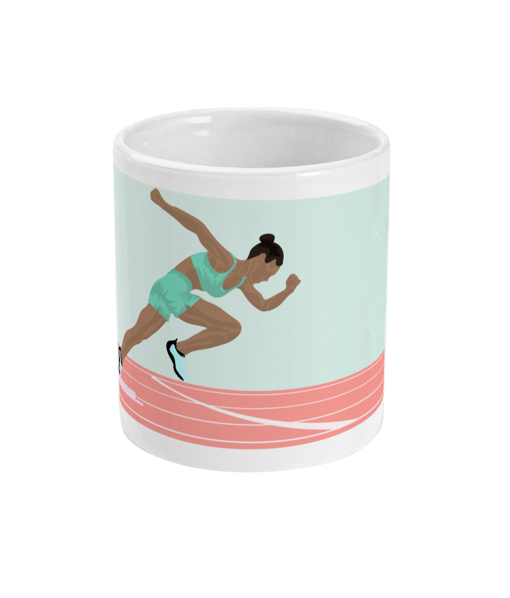 Tasse ou mug athlétisme "Sprint femme" - Personnalisable
