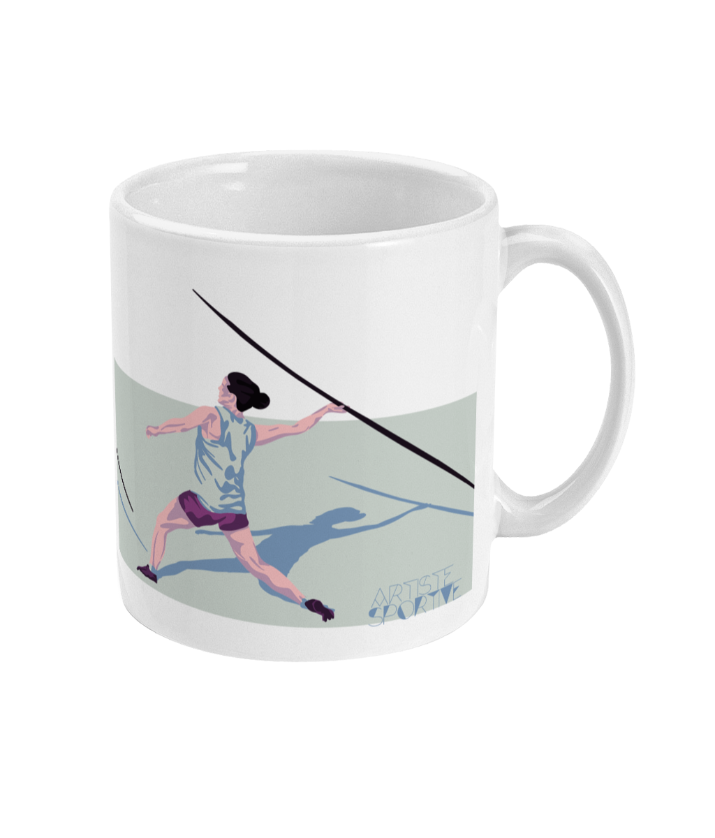 Tasse ou mug athlétisme "Javelot femme" - Personnalisable