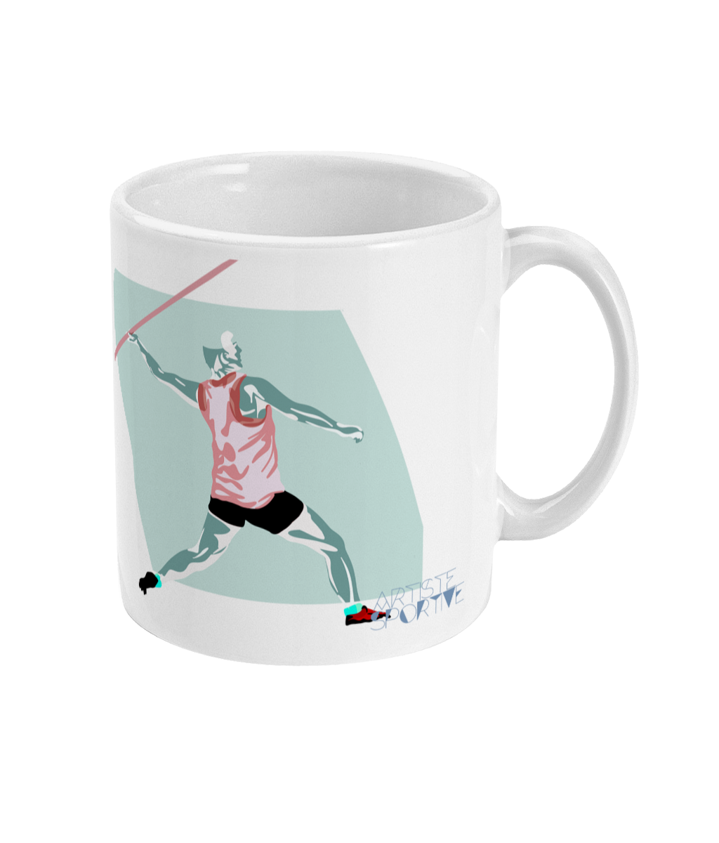 Leichtathletik-Tasse oder Becher „Men's Javelin“ - Individualisierbar