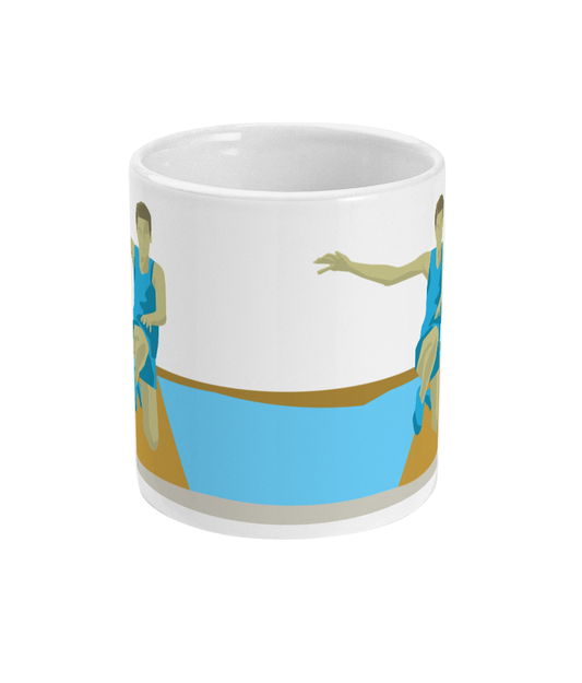 Men's athletic jump mug to personalize | Athletics Mug | Sports Artist