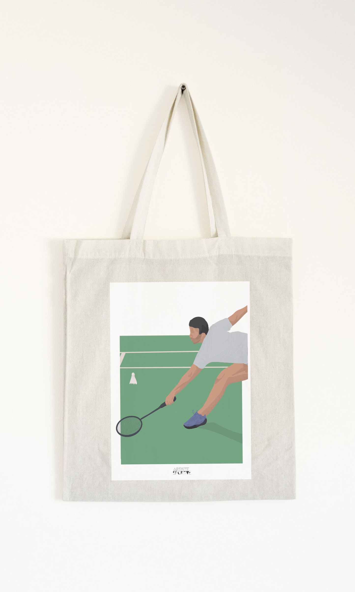 Tote bag ou sac "Joueur de badminton "