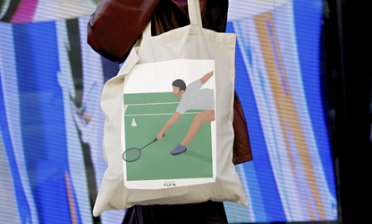 Tote bag ou sac "Joueur de badminton "